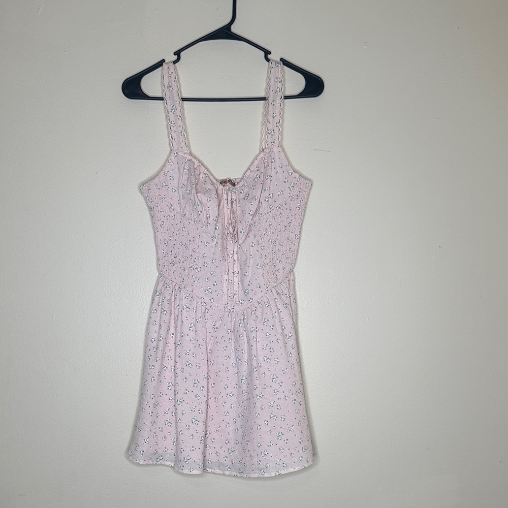 Pink Floral Tie-Front Sundress